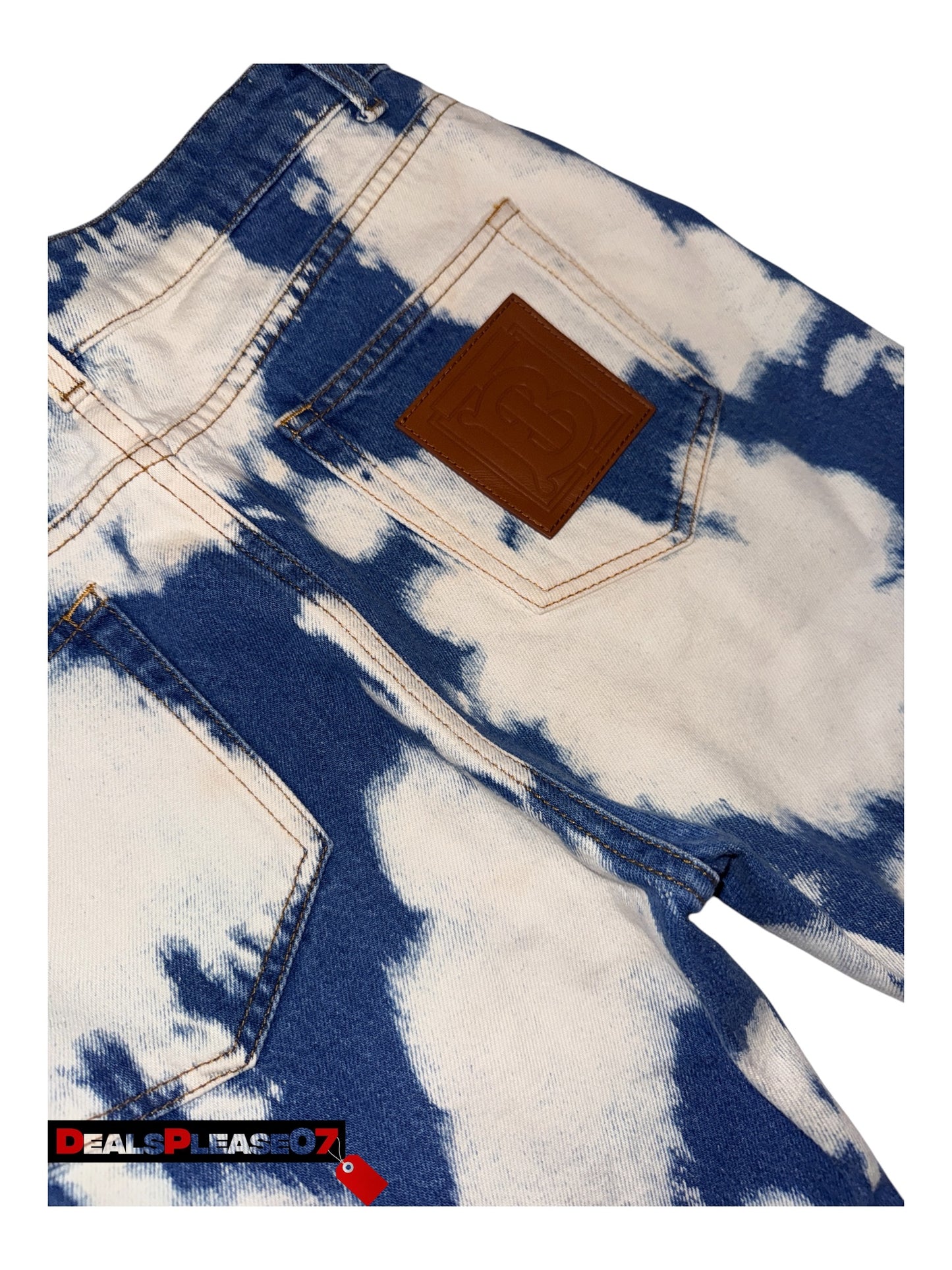 BURBERRY MONOGRAM MOTIF BLEACHEDF DENIM SLIM FIT
