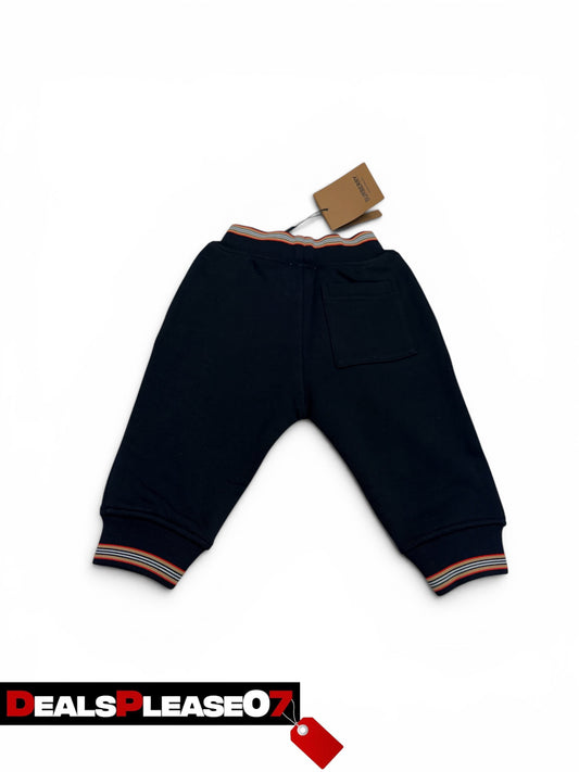 BURBERRY LESTER LOGO EMBROIDERED COTTON JOGGING BOTTOMS KIDS