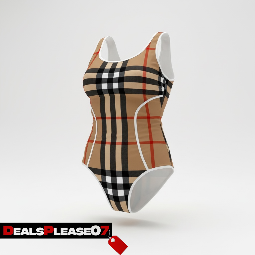 BURBERRY KIDS CHECK SWIMSUIT