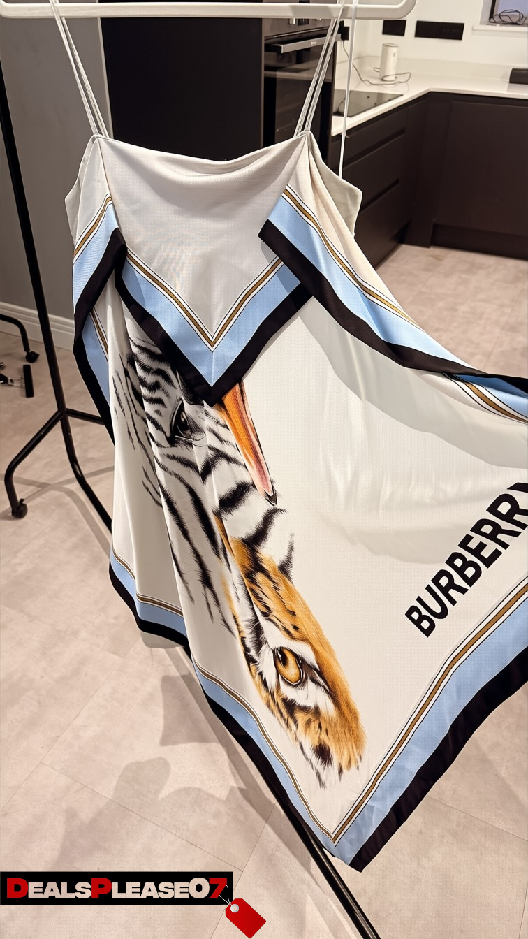 BURBERRY LADIES ANIMAILIA PRINT SILK SCARF DRESS