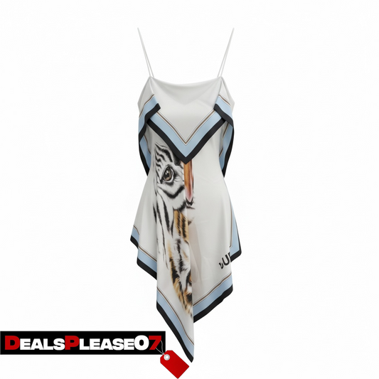 BURBERRY LADIES ANIMAILIA PRINT SILK SCARF DRESS