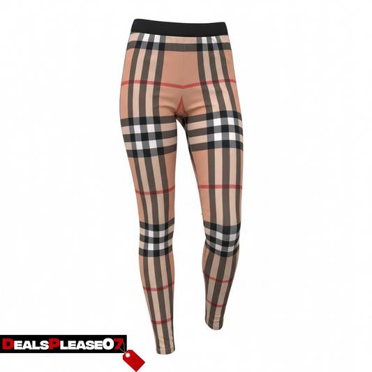 BURBERRY KIDS BEIGE CHECK LEGGINGS
