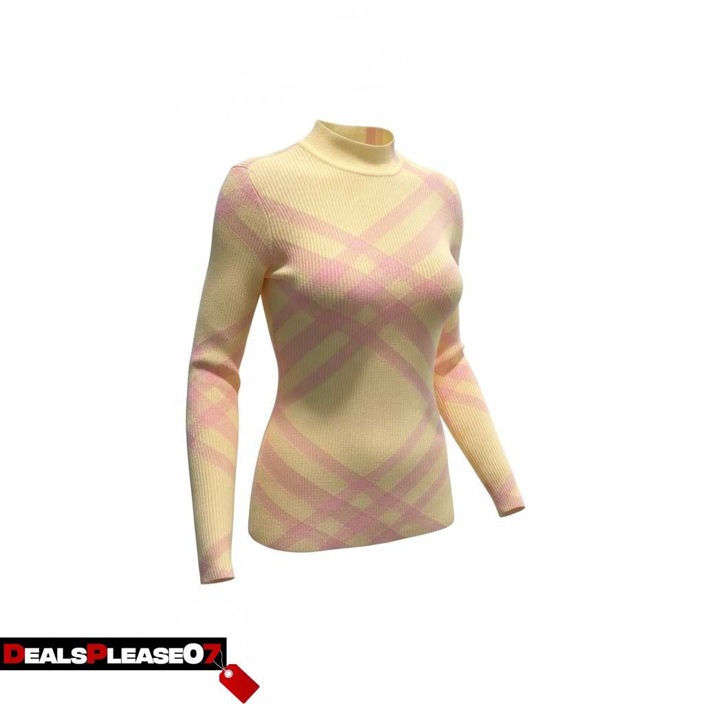 BURBERRY CHECK-PATTERN RIBBED JUMPER