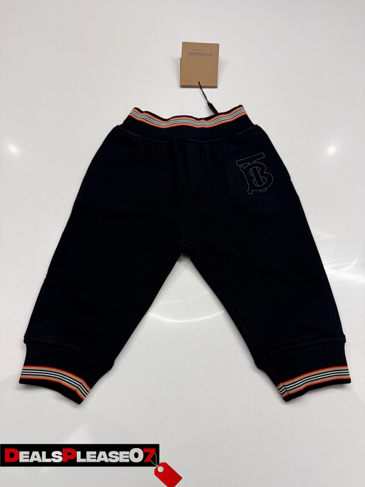 BURBERRY LESTER LOGO EMBROIDERED COTTON JOGGING BOTTOMS KIDS