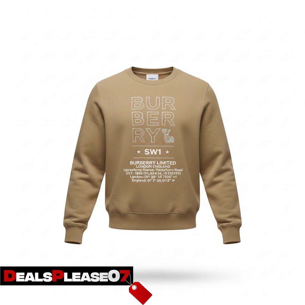 BERBERRY PULLOVER SWEATSHIRT / JUMPER BEIGE CHECK LONG SLEEVE KIDS