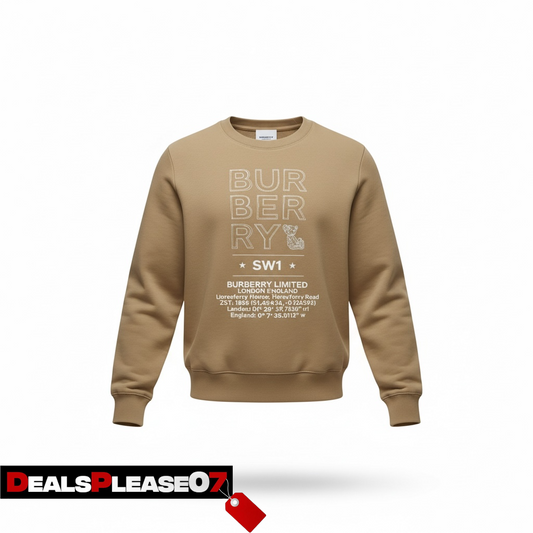 BERBERRY PULLOVER SWEATSHIRT / JUMPER BEIGE CHECK LONG SLEEVE KIDS