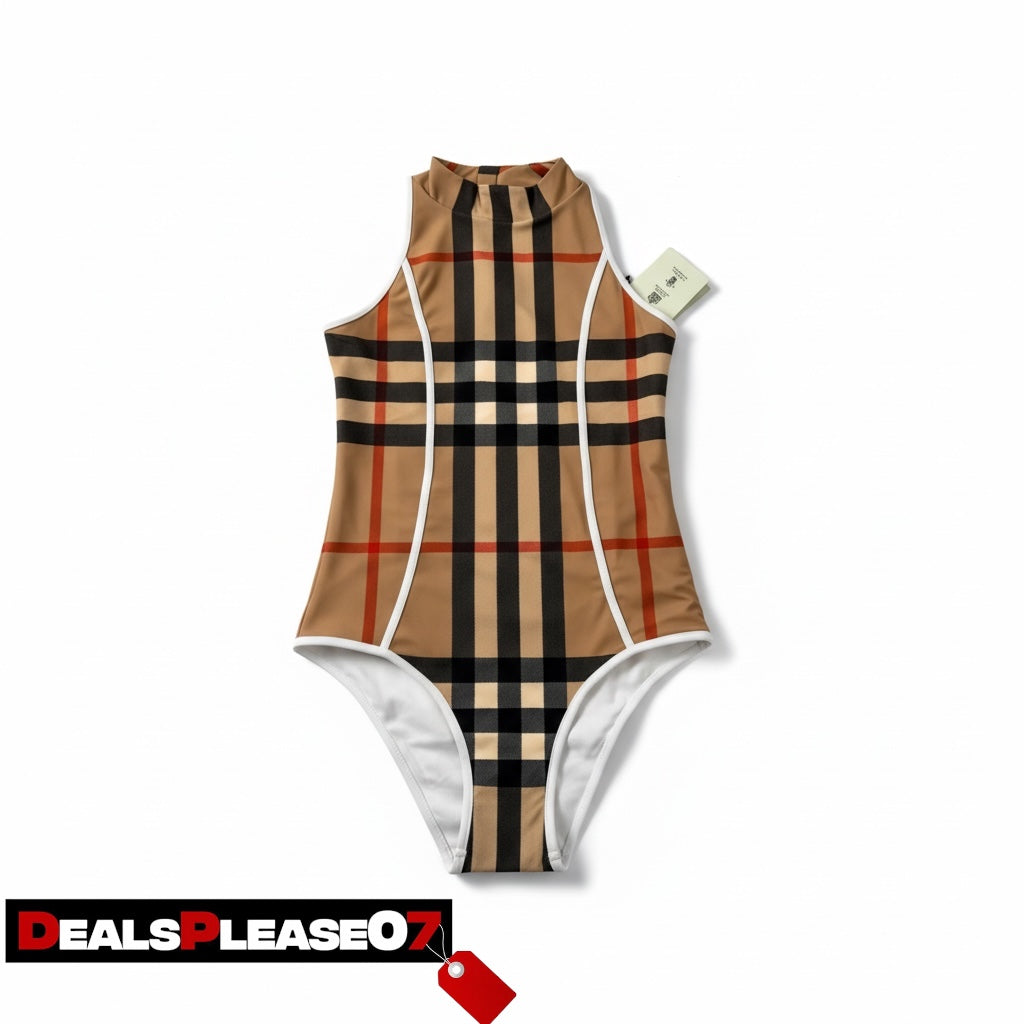 BURBERRY KIDS CHECK SWIMSUIT